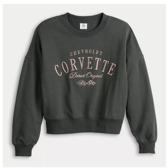 Gray Crew Neck Sweater with Graphic Design - Picture 1 of 4